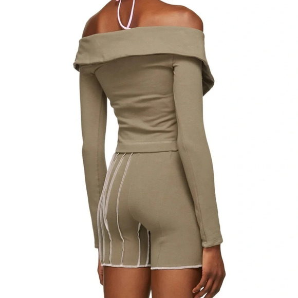 SSENSE Helenamanzano • Beige Shawl Cardigan - Picture 3 of 11